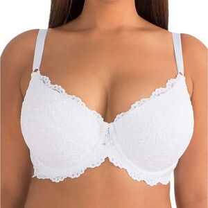 Smart and Sexy Curvy Signature Lace Push-Up Bra Underwire SA965 White 40D